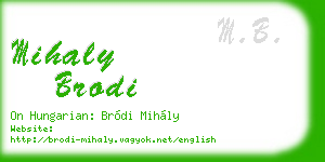 mihaly brodi business card
